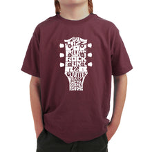 Load image into Gallery viewer, Guitar Head Music Genres  - Boy&#39;s Word Art T-Shirt