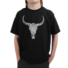Load image into Gallery viewer, Texas Skull - Boy&#39;s Word Art T-Shirt