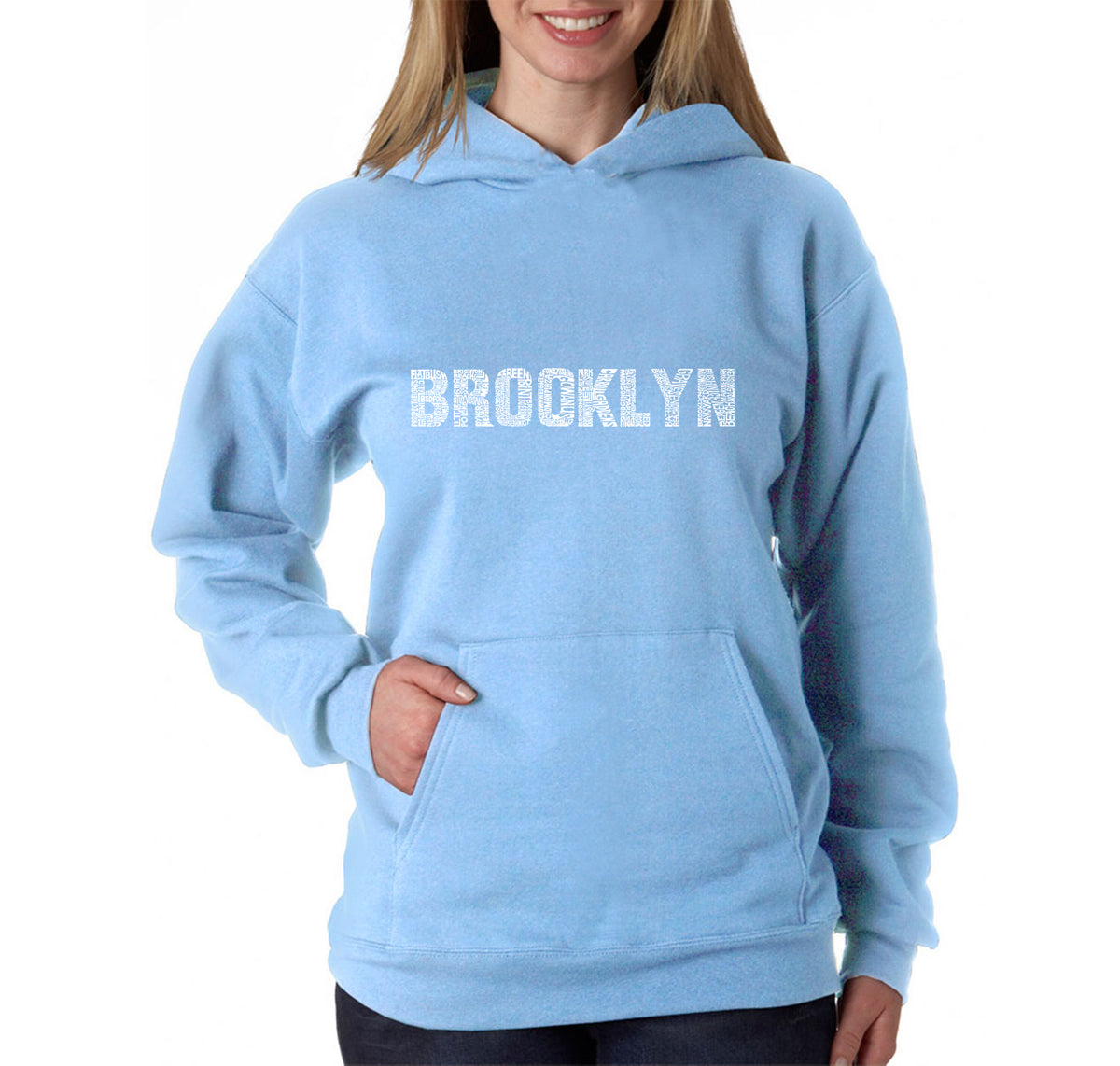 BROOKLYN NEIGHBORHOODS - Women's Word Art Hooded Sweatshirt – LA Pop Art