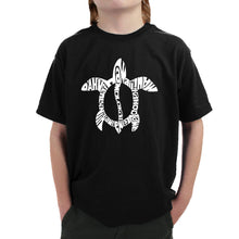 Load image into Gallery viewer, Hawaiian Islands Honu Turtle  - Boy&#39;s Word Art T-Shirt