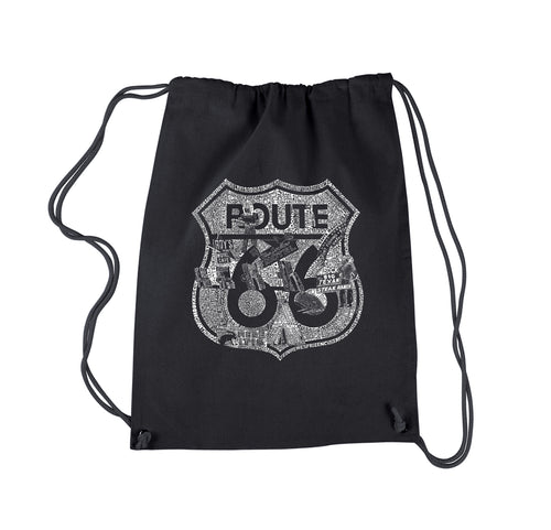 Stops Along Route 66 - Drawstring Backpack