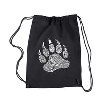 Load image into Gallery viewer, Types of Bears -  Drawstring Word Art Backpack