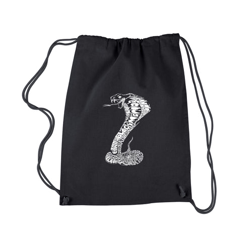 Types of Snakes -  Drawstring Word Art Backpack