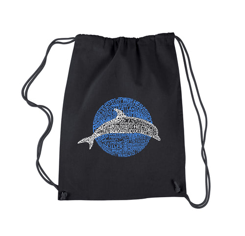 Species of Dolphin -  Drawstring Word Art Backpack