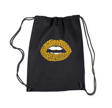 Load image into Gallery viewer, Gold Digger Lips - Drawstring Backpack