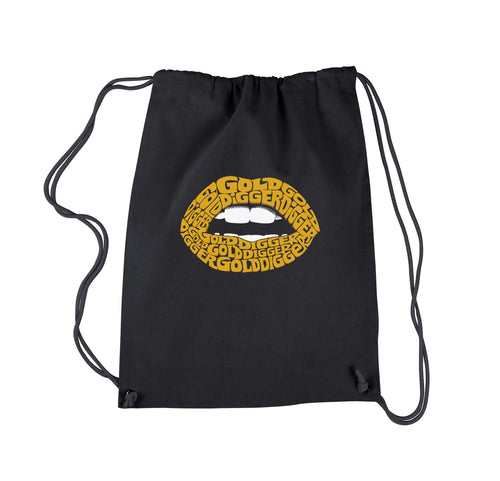 Gold Digger Lips - Drawstring Backpack