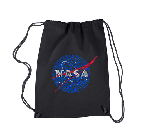 NASA's Most Notable Missions -  Drawstring Word Art Backpack