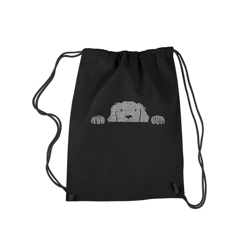 Peeking Dog  - Drawstring Backpack