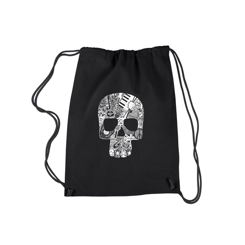 Rock n Roll Skull - Drawstring Backpack