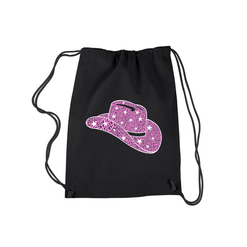 Cowgirl Hat - Drawstring Backpack