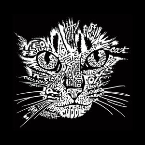 LA Pop Art Women's Dolman Word Art Shirt - Cat Face