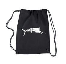 Load image into Gallery viewer, Marlin Gone Fishing - Drawstring Backpack