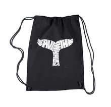 Load image into Gallery viewer, SAVE THE WHALES - Drawstring Backpack