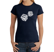 Load image into Gallery viewer, DIFFERENT ROLLS THROWN IN THE GAME OF CRAPS - Women&#39;s Word Art T-Shirt