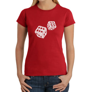 DIFFERENT ROLLS THROWN IN THE GAME OF CRAPS - Women's Word Art T-Shirt