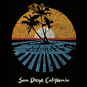 Cities In San Diego - Women's Raglan Baseball Word Art T-Shirt