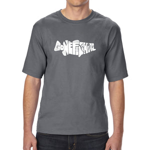 Bass Gone Fishing - Men's Tall Word Art T-Shirt