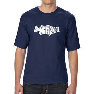 Bass Gone Fishing - Men's Tall Word Art T-Shirt