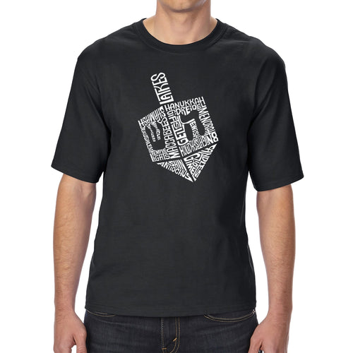 Hanukkah Dreidel - Men's Tall and Long Word Art T-Shirt
