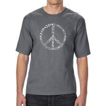 Load image into Gallery viewer, Different Faiths peace sign - Men&#39;s Tall Word Art T-Shirt