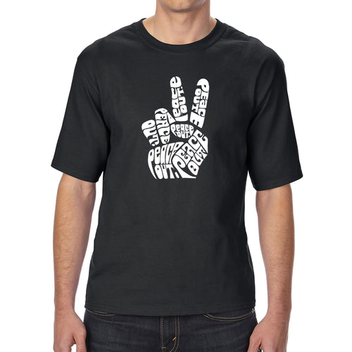 Peace Out  - Men's Tall and Long Word Art T-Shirt