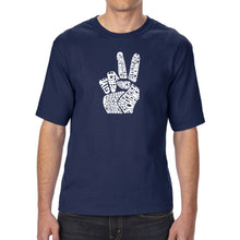 Load image into Gallery viewer, PEACE FINGERS - Men&#39;s Tall Word Art T-Shirt