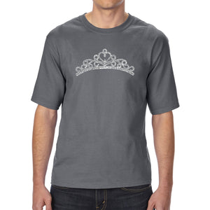 Princess Tiara - Men's Tall Word Art T-Shirt