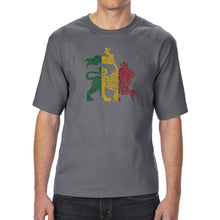 Load image into Gallery viewer, One Love Rasta Lion - Men&#39;s Tall Word Art T-Shirt