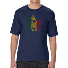 Load image into Gallery viewer, One Love Rasta Lion - Men&#39;s Tall Word Art T-Shirt