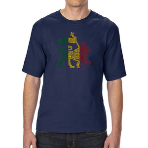 One Love Rasta Lion - Men's Tall Word Art T-Shirt