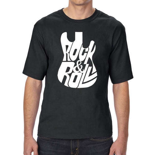 Rock And Roll Guitar - Men's Tall and Long Word Art T-Shirt