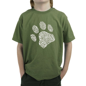 Dog Paw - Boy's Word Art T-Shirt