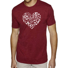 Load image into Gallery viewer, Heart Notes  - Men&#39;s Premium Blend Word Art T-Shirt