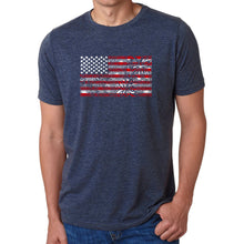 Load image into Gallery viewer, Men&#39;s Premium Blend Word Art T-shirt - Fireworks American Flag