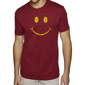 Be Happy Smiley Face  - Men's Premium Blend Word Art T-Shirt