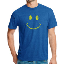 Load image into Gallery viewer, Be Happy Smiley Face  - Men&#39;s Premium Blend Word Art T-Shirt
