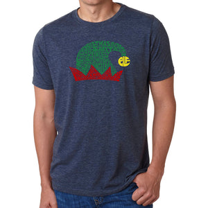 Christmas Elf Hat - Men's Premium Blend Word Art T-Shirt