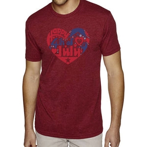 Men's Premium Blend Word Art T-shirt - July 4th Heart