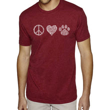 Load image into Gallery viewer, Peace Love Cats  - Men&#39;s Premium Blend Word Art T-Shirt