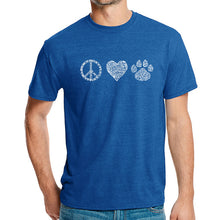Load image into Gallery viewer, Peace Love Cats  - Men&#39;s Premium Blend Word Art T-Shirt