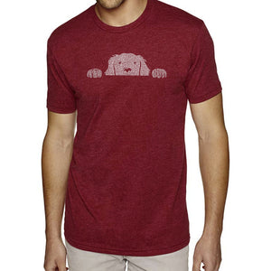 Peeking Dog  - Men's Premium Blend Word Art T-Shirt