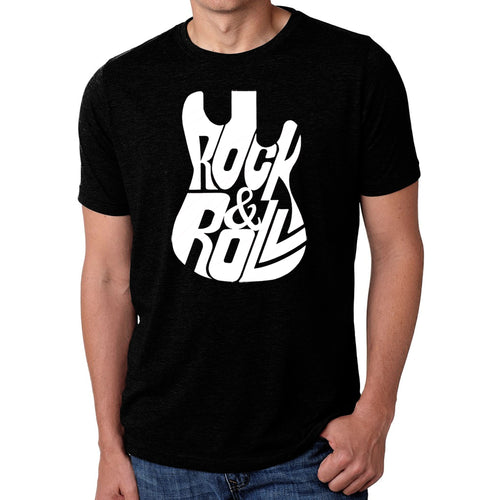 Rock And Roll Guitar - Men's Premium Blend Word Art T-Shirt