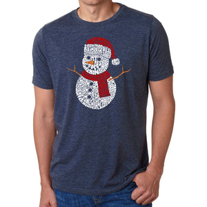 Christmas Snowman - Men's Premium Blend Word Art T-Shirt