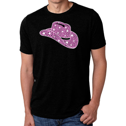 Cowgirl Hat - Men's Premium Blend Word Art T-Shirt