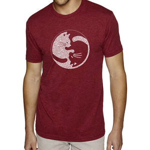 Yin Yang Cat  - Men's Premium Blend Word Art T-Shirt