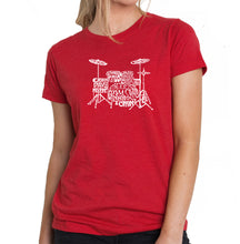 Load image into Gallery viewer, Drums - Women&#39;s Premium Blend Word Art T-Shirt