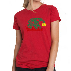 Christmas Elf Hat - Women's Premium Blend Word Art T-Shirt