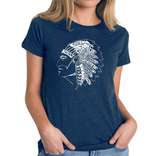 Load image into Gallery viewer, POPULAR NATIVE AMERICAN INDIAN TRIBES - Women&#39;s Premium Blend Word Art T-Shirt