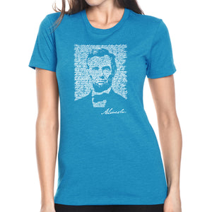 ABRAHAM LINCOLN GETTYSBURG ADDRESS - Women's Premium Blend Word Art T-Shirt