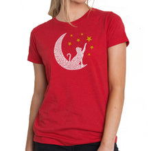Load image into Gallery viewer, Cat Moon - Women&#39;s Premium Blend Word Art T-Shirt